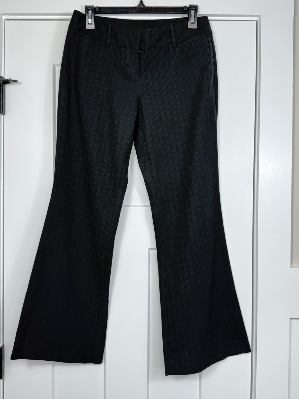 New York & Co Stretch Pin Stripe Bootcut Pants Black Women’s Size 6 Petite